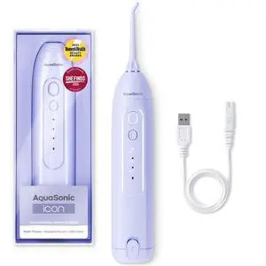 Icon Water Flosser for Teeth Cordless Rechargeable Oral Irrigator Waterproof, Portable Dental Cleaning with Jet Tip Braces Home Travel - Lilac Icon Water Flosser for Teeth Cordless Rechargeable Oral Irrigator Waterproof, Portable Dental Cleaning with Jet Tip Braces Home Travel - Lilac