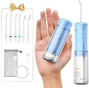 Mini Portable Water Flosser for Travel, 5 Modes Dental Floss, 6 Tips Mini Portable Water Flosser for Travel, 5 Modes Dental Floss, 6 Tips