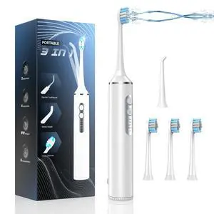 2-in-1 Electric Toothbrush with Water Flosser, Brush & Floss Combo 2-in-1 Electric Toothbrush with Water Flosser, Brush & Floss Combo