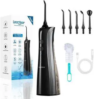 Water Dental Flosser - 5 Modes Cordless Portable Oral Irrigator, IPX7 Waterproof, Rechargeable Teeth Cleaner Upgrade Datchable Tank Professional Flossing Cleaning Pick for Home Travel (Black) Water Dental Flosser - 5 Modes Cordless Portable Oral Irrigator, IPX7 Waterproof, Rechargeable Teeth Cleaner Upgrade Datchable Tank Professional Flossing Cleaning Pick for Home Travel (Black)