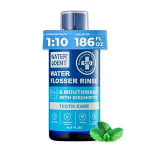 Water Flosser Rinse & Mouthwash for Teeth Care Compatible with Waterpik & All Oral Irrigators, Concentrated, Alcohol & Fluoride Free, Mint Updated, 16.9 Fl Oz (Pack of 1) Water Flosser Rinse & Mouthwash for Teeth Care Compatible with Waterpik & All Oral Irrigators, Concentrated, Alcohol & Fluoride Free, Mint Updated, 16.9 Fl Oz (Pack of 1)