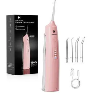 Cordless Water Flosser - 6 Pressure Settings with 3 Modes, 220ml Compact Ergonomic Design, 30 Days Long Battery, IPX7 Waterproof Portable Oral Irrigator for Teeth, Gums & Braces (Pink) Cordless Water Flosser - 6 Pressure Settings with 3 Modes, 220ml Compact Ergonomic Design, 30 Days Long Battery, IPX7 Waterproof Portable Oral Irrigator for Teeth, Gums & Braces (Pink)