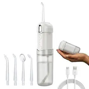 Collapsible Portable Water Flosser for Teeth - Mini Pocket-Sized Travel Oral Irrigator for Women & Kids, 200ML Telescopic Tank, 3 Gentle Modes, 30-Day Battery & 4 Tips, IPX7 Waterproof for Home, Gym Collapsible Portable Water Flosser for Teeth - Mini Pocket-Sized Travel Oral Irrigator for Women & Kids, 200ML Telescopic Tank, 3 Gentle Modes, 30-Day Battery & 4 Tips, IPX7 Waterproof for Home, Gym