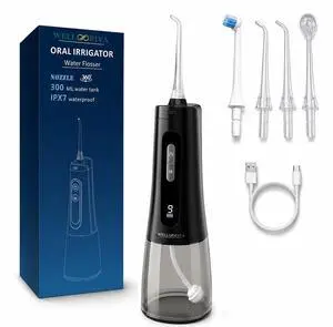 Water Dental Flosser for Teeth & Gums, Portable Cordless Oral Irrigator with 9 Pressure Levels, 300mL Water Tank, USB-C Rechargeable, IPX7 Waterproof for Braces, Sensitive Gums & Travel Water Dental Flosser for Teeth & Gums, Portable Cordless Oral Irrigator with 9 Pressure Levels, 300mL Water Tank, USB-C Rechargeable, IPX7 Waterproof for Braces, Sensitive Gums & Travel