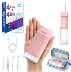 2026 New Portable Water Flosser for Teeth, 4 Modes & 4 Intensity Levels, Mini Small Design with Exquisite Travel Case, Removable Tank, IPX7 Waterproof, Cordless Dental Oral Irrigator (Pink) 2026 New Portable Water Flosser for Teeth, 4 Modes & 4 Intensity Levels, Mini Small Design with Exquisite Travel Case, Removable Tank, IPX7 Waterproof, Cordless Dental Oral Irrigator (Pink)