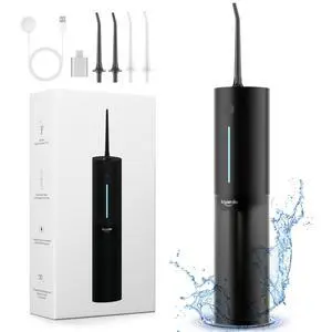 Cordless Water Flosser, Rechargeable Water Dental Flosser Pick for Teeth, IPX7 Waterproof Electric Water Dental Flosser, 3 Modes 4 Replaceable Jet Tips, Oral Irrigator for Home Travel (Black) Cordless Water Flosser, Rechargeable Water Dental Flosser Pick for Teeth, IPX7 Waterproof Electric Water Dental Flosser, 3 Modes 4 Replaceable Jet Tips, Oral Irrigator for Home Travel (Black)