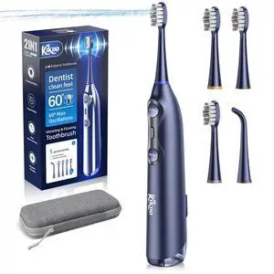 Electric Toothbrush with Water Flosser Combo, 3-in-1: Flosses, Vibrates and Oscillates, Flossing Toothbrush for Adults, Cordless Water Flosser with Portable Travel Case Electric Toothbrush with Water Flosser Combo, 3-in-1: Flosses, Vibrates and Oscillates, Flossing Toothbrush for Adults, Cordless Water Flosser with Portable Travel Case