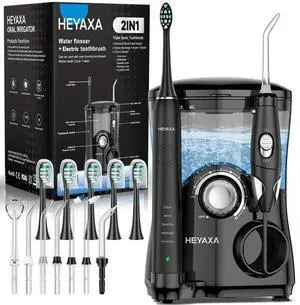 Water Flosser & Ultrasonic Electric Toothbrush Combo, 600ML Water Dental Flosser with 7 Jet Tips, 10 Adjustable Water Pressure, 5 Toothbrush Heads for Home Use, Gums, Braces Water Flosser & Ultrasonic Electric Toothbrush Combo, 600ML Water Dental Flosser with 7 Jet Tips, 10 Adjustable Water Pressure, 5 Toothbrush Heads for Home Use, Gums, Braces