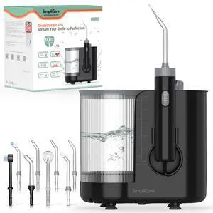 Pro Countertop Water Flosser, 21-160 PSI, 20.3oz Tank, 8 Tips Pro Countertop Water Flosser, 21-160 PSI, 20.3oz Tank, 8 Tips