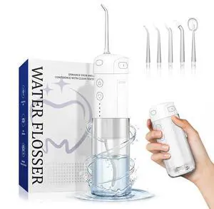 Mini Water flosser, Suitable for Teeth, Gums, and Braces, Designed for Oral Carethe IPX7 Waterproof Electric Water flosser Features 4 Modes and 5 nozzles to Meet the Needs of Different Users Mini Water flosser, Suitable for Teeth, Gums, and Braces, Designed for Oral Carethe IPX7 Waterproof Electric Water flosser Features 4 Modes and 5 nozzles to Meet the Needs of Different Users