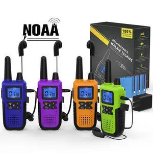 Walkie Talkies Rechargeable for Adults Long Range with Earpiece NOAA Weather Alert, Multi-purpose 2 Way Radio 4 Pack for Team Work Senior Care Kid Adventure Family Camping Hiking Skiing Cruise Walkie Talkies Rechargeable for Adults Long Range with Earpiece NOAA Weather Alert, Multi-purpose 2 Way Radio 4 Pack for Team Work Senior Care Kid Adventure Family Camping Hiking Skiing Cruise