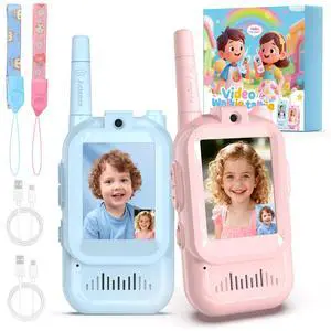 Video Walkie Talkies for Kids, 2 Pack Facetime Walkie Talkies with HD Camera & Voice Changer for Boys Girls for Family Games, Indoor, Outside, Hiking Christmas Birthday Toys Gift Ages 3-12 (Blue+Pink) Video Walkie Talkies for Kids, 2 Pack Facetime Walkie Talkies with HD Camera & Voice Changer for Boys Girls for Family Games, Indoor, Outside, Hiking Christmas Birthday Toys Gift Ages 3-12 (Blue+Pink)