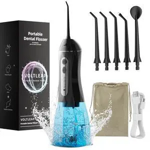 Water Flossers for Teeth, Electric Floss for Adults, Water Dental Picks for Teeth Cleaning and Flossing, Portable Flossers for Travel Size, Travel Bag and 4 Tips, IPX7 Waterproof - Black Water Flossers for Teeth, Electric Floss for Adults, Water Dental Picks for Teeth Cleaning and Flossing, Portable Flossers for Travel Size, Travel Bag and 4 Tips, IPX7 Waterproof - Black