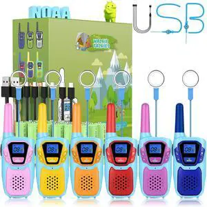 Walkie Talkies for Kids Long Range Walkie-Talkie for Adults Rechargeable 6 Pack with Lanyard NOAA USB, Family Pink 2 Way Radio Toys for 3-12 Year Old Boys Girls Toddlers Camping Skiing Walkie Talkies for Kids Long Range Walkie-Talkie for Adults Rechargeable 6 Pack with Lanyard NOAA USB, Family Pink 2 Way Radio Toys for 3-12 Year Old Boys Girls Toddlers Camping Skiing