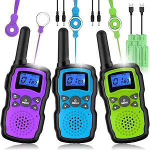 Walkie Talkies for Kids Adult Long Range Rechargeable 3 Pack,Boy Wearable Walky Talky Set 2 Way Radio with USB Charger Battery,Camping Games Toy Birthday Xmas Gift for Girl Children Family Walkie Talkies for Kids Adult Long Range Rechargeable 3 Pack,Boy Wearable Walky Talky Set 2 Way Radio with USB Charger Battery,Camping Games Toy Birthday Xmas Gift for Girl Children Family