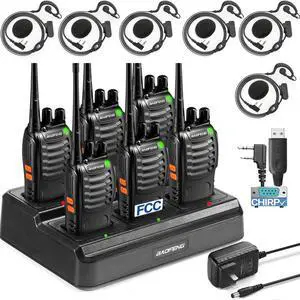BF-888S 6Pack Long Range Walkie Talkies for Adults and Business Rechargeable Two Way Radios with 6-Way Charger, Programming Cable & Headphones, FCC Certified 16 Channel UHF Radios BF-888S 6Pack Long Range Walkie Talkies for Adults and Business Rechargeable Two Way Radios with 6-Way Charger, Programming Cable & Headphones, FCC Certified 16 Channel UHF Radios