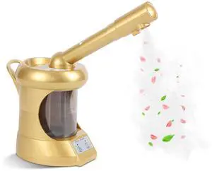 Facial Steamer, Nano Ionic Face Steamer with Extendable Arm, Gold Facial Steamer, Nano Ionic Face Steamer with Extendable Arm, Gold