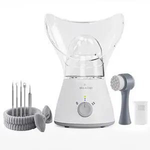Face Steamer, 11 Pc Facial Kit, Home Spa Kit, Gray/White Face Steamer, 11 Pc Facial Kit, Home Spa Kit, Gray/White