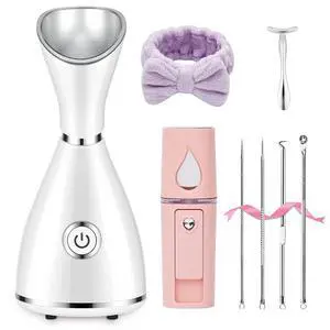 Facial Steamer for Face, Face Steamer for Facial Deep Cleaning, Face Steamer Nano Mister Set for Sinuses, Unclogs Pores, Home SPA, Skin Care Facial Steamer for Face, Face Steamer for Facial Deep Cleaning, Face Steamer Nano Mister Set for Sinuses, Unclogs Pores, Home SPA, Skin Care