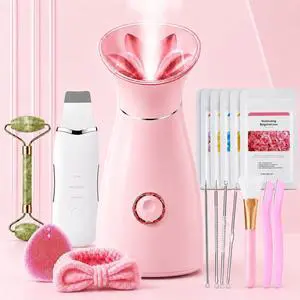 Nano Ionic Facial Steamer Kit with 17 Skin Care Tools for Home Spa Nano Ionic Facial Steamer Kit with 17 Skin Care Tools for Home Spa