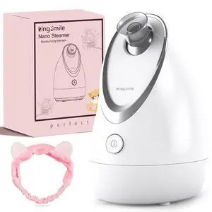 Facial Steamer for Face, 3 in 1 Face Steamer for Facial Deep Cleaning, Compact Nano Steamer - Aromatherapy, Adjustable Nozzle Warm Steam for Home SPA, Face Steamer for Sinuses with Hairband Facial Steamer for Face, 3 in 1 Face Steamer for Facial Deep Cleaning, Compact Nano Steamer - Aromatherapy, Adjustable Nozzle Warm Steam for Home SPA, Face Steamer for Sinuses with Hairband