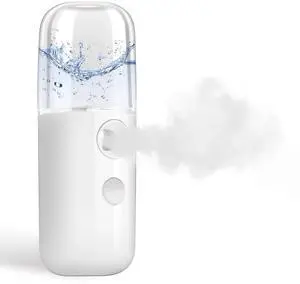 Nano Facial Steamer, Handy Mini Mister, USB Rechargeable Mist Sprayer, 30ml Visual Water Tank Moisturizing&Hydrating for Face, Daily Makeup, Skin Care, Eyelash Extensions-White Nano Facial Steamer, Handy Mini Mister, USB Rechargeable Mist Sprayer, 30ml Visual Water Tank Moisturizing&Hydrating for Face, Daily Makeup, Skin Care, Eyelash Extensions-White