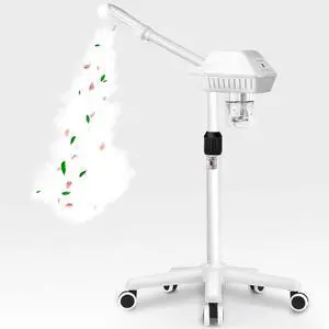 Professional Facial Steamer More Steam,Spa Face Steamer on Wheels(White) Professional Facial Steamer More Steam,Spa Face Steamer on Wheels(White)