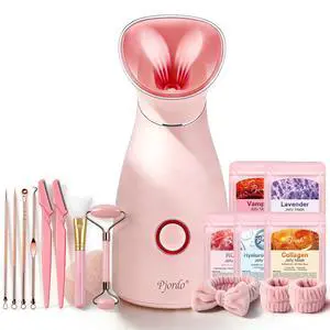Facial Steamer Spa Kit, 12 Skin Care Tools & 5 Jelly Mask Powder, Nano Ionic Steamer for Facial Deep Cleaning Unclog Pores Sinuses, Warm Mist Humidifier for Home SPA, Self Care Gifts for Women Facial Steamer Spa Kit, 12 Skin Care Tools & 5 Jelly Mask Powder, Nano Ionic Steamer for Facial Deep Cleaning Unclog Pores Sinuses, Warm Mist Humidifier for Home SPA, Self Care Gifts for Women