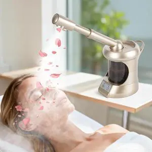 Facial Steamer Professional with More Steam for Deep Cleansing and Hydration, Face Steamer Featuring extendable arm, Steamer for Facial for Beauty, Spa and Home Use, Champagne Gold Facial Steamer Professional with More Steam for Deep Cleansing and Hydration, Face Steamer Featuring extendable arm, Steamer for Facial for Beauty, Spa and Home Use, Champagne Gold