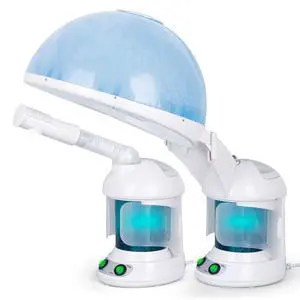 Ionic Nano Mist 2 in 1 Hair Face Steamer, 360° Adjustable Steam Hood with Facial Sauna Attachment for Deep Moisturizing Hair Therapy and Skin Care at Home Ionic Nano Mist 2 in 1 Hair Face Steamer, 360° Adjustable Steam Hood with Facial Sauna Attachment for Deep Moisturizing Hair Therapy and Skin Care at Home