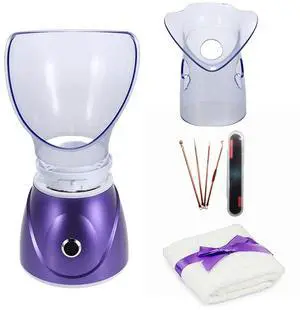 Facial Steamer Professional Sinus Steam Inhaler Face Skin Moisturizer Facial Mask Sauna Spa Steamers with Aromatherapy Diffuser Humidifier Function (Purple) Facial Steamer Professional Sinus Steam Inhaler Face Skin Moisturizer Facial Mask Sauna Spa Steamers with Aromatherapy Diffuser Humidifier Function (Purple)