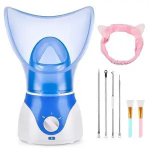Face Steamer for Facial Deep Cleaning, Facial Steamer for Women, 2 Modes Nano Ionic Facial Steamer for Unclogs Pores, Hydrating, Blue(Include Blackhead Remover Kit, Brush, Headband) Face Steamer for Facial Deep Cleaning, Facial Steamer for Women, 2 Modes Nano Ionic Facial Steamer for Unclogs Pores, Hydrating, Blue(Include Blackhead Remover Kit, Brush, Headband)