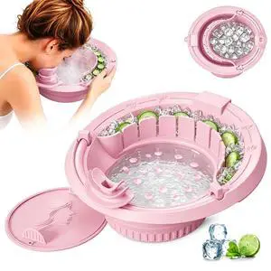 Breathable Face Ice Bath Bowl with Ice & Skincare Separation Design (Pink) Breathable Face Ice Bath Bowl with Ice & Skincare Separation Design (Pink)