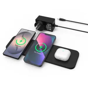 Wireless Charging Pad, 3-in-1 Fast Wireless Charger with 36W Adapter for iPhone 17/16/15, Samsung Galaxy, AirPods & Galaxy Buds, Ultra-Slim PU Leather Charging Station for Home Office Travel Wireless Charging Pad, 3-in-1 Fast Wireless Charger with 36W Adapter for iPhone 17/16/15, Samsung Galaxy, AirPods & Galaxy Buds, Ultra-Slim PU Leather Charging Station for Home Office Travel