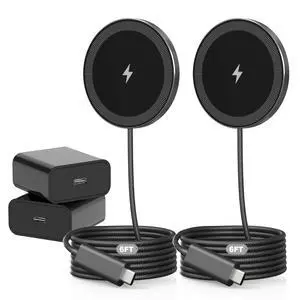 6FT Magnetic Wireless Charger Charging Pad - 15W Fast Mag-Safe Phone Charger for Apple iPhone 17 16 15 14 13 12 Series & AirPods 4 3 2 Pro, Phone Charging Pad with Plug for Desk & Travel, 2Pack Black 6FT Magnetic Wireless Charger Charging Pad - 15W Fast Mag-Safe Phone Charger for Apple iPhone 17 16 15 14 13 12 Series & AirPods 4 3 2 Pro, Phone Charging Pad with Plug for Desk & Travel, 2Pack Black