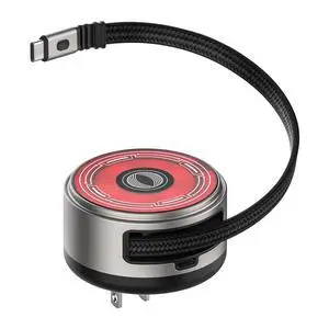 Qi2 Wireless Charger, 65W GaN Charger with Retractable Cable, Silver Qi2 Wireless Charger, 65W GaN Charger with Retractable Cable, Silver