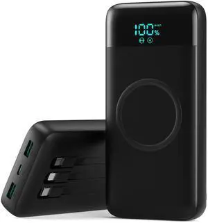 Wireless Portable Charger 40800mAh with 3 Built-in Cables,7-in-1 15W Wireless Charging Power Bank,25W PD QC 4.0 Fast Charging USB C Travel Essentials Battery Pack for iPhone 17/16/15/14,Galaxy,Android Wireless Portable Charger 40800mAh with 3 Built-in Cables,7-in-1 15W Wireless Charging Power Bank,25W PD QC 4.0 Fast Charging USB C Travel Essentials Battery Pack for iPhone 17/16/15/14,Galaxy,Android
