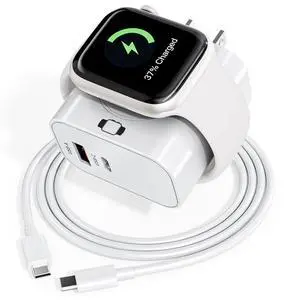 3-in-1 Charging Blocks for Apple Watch,23W Dual Port Compact Charger Block 3-in-1 Charging Blocks for Apple Watch,23W Dual Port Compact Charger Block