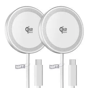 2Pack Magnetic Wireless Charger 25W Fast Charger for iPhone 17/16/15/14/13/12 Series & AirPods, Portable Wireless Charging Pad for Travel Home Office Desk, 10FT-White 2Pack Magnetic Wireless Charger 25W Fast Charger for iPhone 17/16/15/14/13/12 Series & AirPods, Portable Wireless Charging Pad for Travel Home Office Desk, 10FT-White