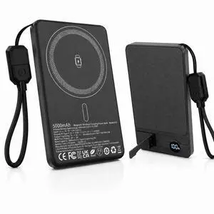 Magnetic Portable Charger, 5000mAh Wireless Power Bank for MagSafe Magnetic Portable Charger, 5000mAh Wireless Power Bank for MagSafe