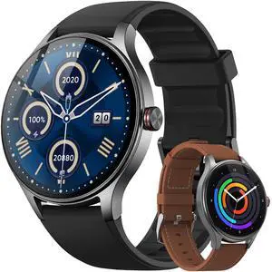 Smart Watch for Men Android & iPhone (2 Bands Jet Black) Smart Watch for Men Android & iPhone (2 Bands Jet Black)