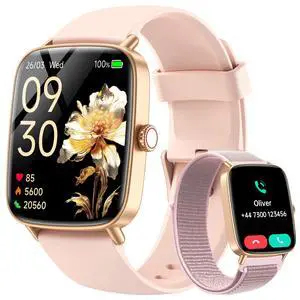 Smart Watch for Women with 2 Bands,Answer/Make Calls, 1.85" HD Screen Smart Watch for Women with 2 Bands,Answer/Make Calls, 1.85" HD Screen