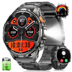 Smart Watches for Men, Military Smart Watch with 100 Days Battery/Flashlight/Heart Rate/Sleep/SpO2 Monitor/Call/110+ Sports Mode, 5 ATM Rugged Men's Fitness Tracker Watch for Android iPhone Compatible Smart Watches for Men, Military Smart Watch with 100 Days Battery/Flashlight/Heart Rate/Sleep/SpO2 Monitor/Call/110+ Sports Mode, 5 ATM Rugged Men's Fitness Tracker Watch for Android iPhone Compatible