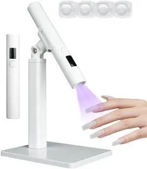 Mini UV Light for Nails, Portable LED Flash Cure Lamp for Gel Polish, Small Handheld Magnetic UV Pen for Single Finger, Nail Curing Lamp with Stand for Starter Salon DIY/Home Manicure/Travel Mini UV Light for Nails, Portable LED Flash Cure Lamp for Gel Polish, Small Handheld Magnetic UV Pen for Single Finger, Nail Curing Lamp with Stand for Starter Salon DIY/Home Manicure/Travel