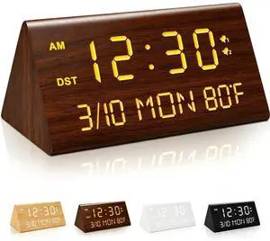 Premium Wooden Digital Alarm Clock with USB Charging Ports, Dimmable LED Display, Date, Day of Week, Temperature, DST, Clocks for Bedrooms, Desk, Nightstand, Bedside, Table, Office, Living Room Decor Premium Wooden Digital Alarm Clock with USB Charging Ports, Dimmable LED Display, Date, Day of Week, Temperature, DST, Clocks for Bedrooms, Desk, Nightstand, Bedside, Table, Office, Living Room Decor