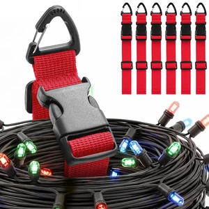 6 Pack Adjustable Extension Cord Holder Straps,Red | 17 In Extension Cord Organizer for Garage Organization, Heavy Duty Triangle Clips, Storage Hanger for Men Workshop Management 6 Pack Adjustable Extension Cord Holder Straps,Red | 17 In Extension Cord Organizer for Garage Organization, Heavy Duty Triangle Clips, Storage Hanger for Men Workshop Management
