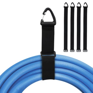Extension Cord Holder Organizer, Garage Organization, Cable Straps 4 Pack | 18-Inch straps, Holds Up to 50 lbs, Hose holder, Carabiner Clip, Heavy Duty, For House, For Yard, For Storage, For Workshop Extension Cord Holder Organizer, Garage Organization, Cable Straps 4 Pack | 18-Inch straps, Holds Up to 50 lbs, Hose holder, Carabiner Clip, Heavy Duty, For House, For Yard, For Storage, For Workshop