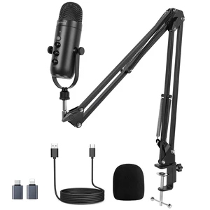 Podcast Microphone with Boom Arm, USB Mic with Noise Reduction, Mute, Echo & Volume Control, Zero-Latency Monitoring, Compatible with PC Mac iPhone & Android, for Podcasting TikTok YouTube Podcast Microphone with Boom Arm, USB Mic with Noise Reduction, Mute, Echo & Volume Control, Zero-Latency Monitoring, Compatible with PC Mac iPhone & Android, for Podcasting TikTok YouTube