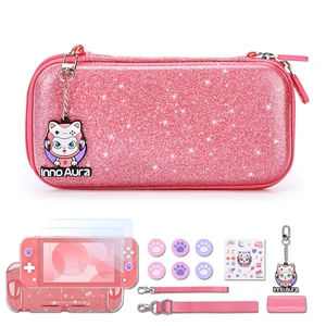 Switch Lite Case, 15-in-1 Accessories Set with Carrying Case, Screen Protector, Cat Thumb Caps (Glitter Pink) Switch Lite Case, 15-in-1 Accessories Set with Carrying Case, Screen Protector, Cat Thumb Caps (Glitter Pink)
