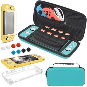 Carrying Case Plus TPU Cover for Nintendo Switch Lite 2019 - Blue | 4-in-1 Kit Includes Screen Protector,Portable Travel Bag with 8 Game Card Slots,Thumb Grips for Switch Lite Carrying Case Plus TPU Cover for Nintendo Switch Lite 2019 - Blue | 4-in-1 Kit Includes Screen Protector,Portable Travel Bag with 8 Game Card Slots,Thumb Grips for Switch Lite
